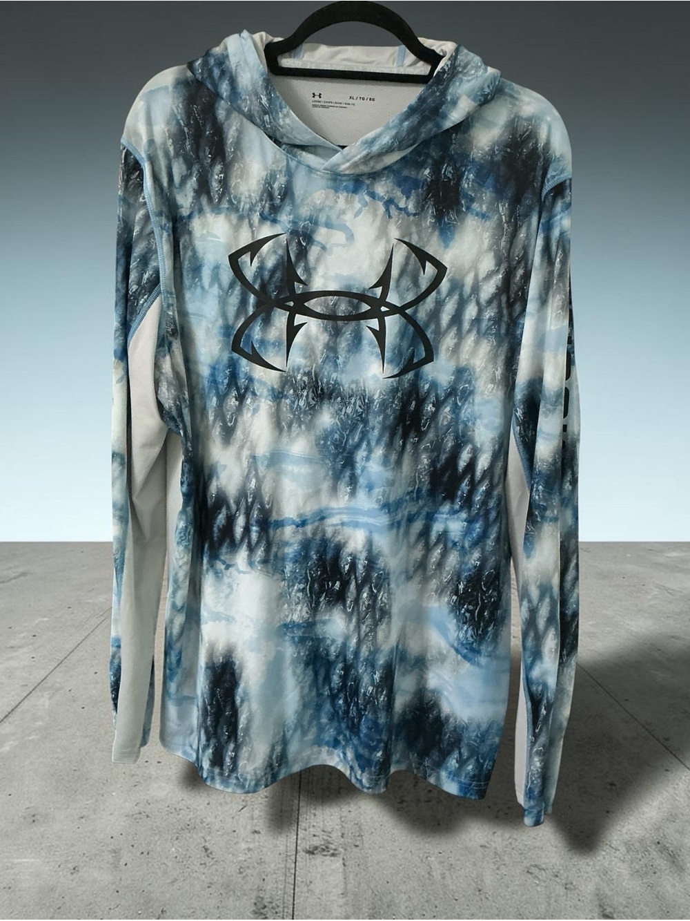Under Armour Blue and White Tie-Dye Crewneck Hoodie size XL
